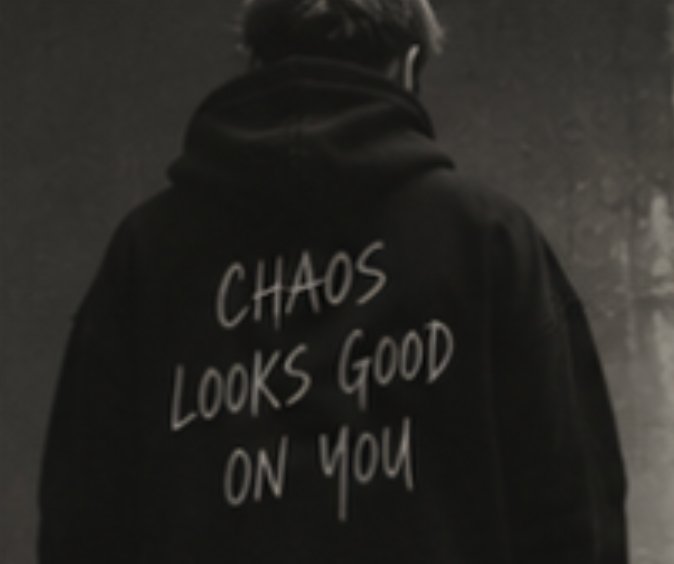 Chaos Looks Good On You hoodie, back view